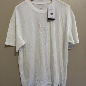 Nike Paris Saint-Germain PSG Swoosh Shirt Boxy Relaxed Fit White Men’s L NEW